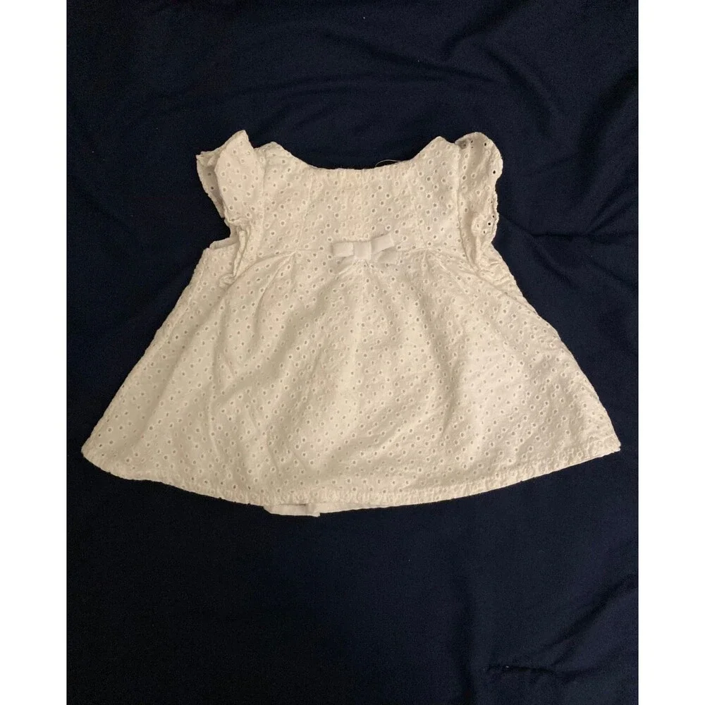 6-9 Months Catherine Malandrino baby girl clothes - 2 piece dress set | white